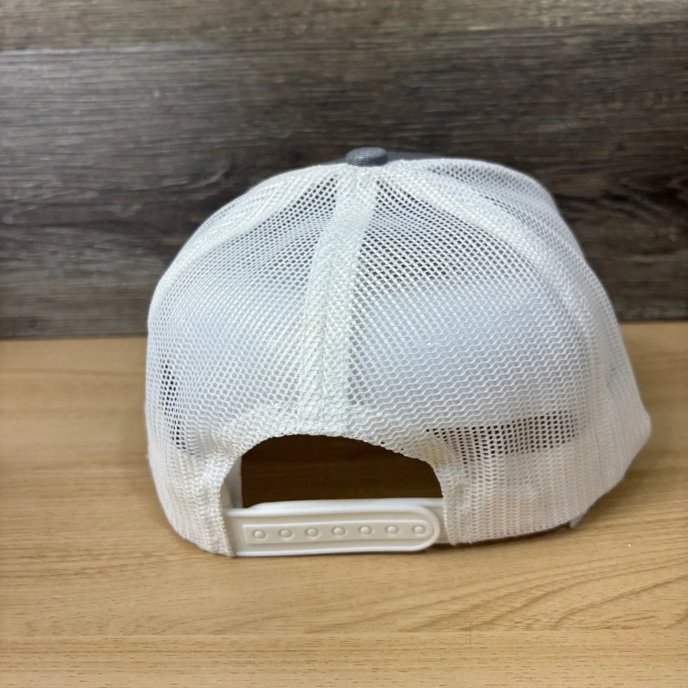 & Hat‎ Cap Snap Back Gray Blue And Symbol Adjustable